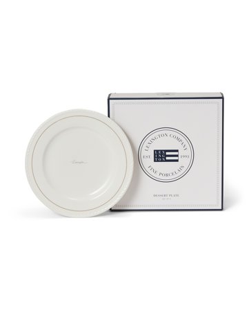Lexington Lexington-desserttallrik i porslin, presentset (set med 4), vit/beige