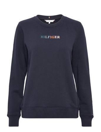 Reg Multi Hilfiger Clr Swshirt Sweat-shirt Genser Svart Tommy Hilfiger