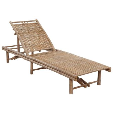 Vidaxl Solsäng Med Dyna Bambu Brun