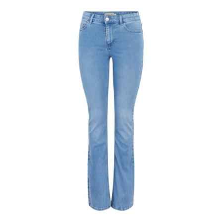 Pieces, Peggy Flared MW Jeans Blauw, Dames, Maat:S