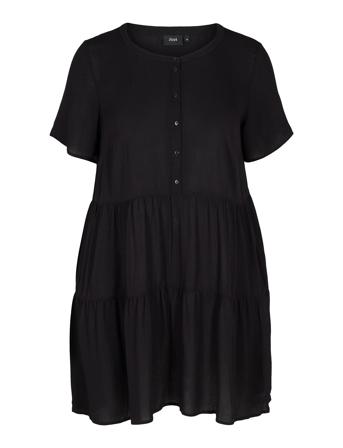 Vwisma, S/S, Knee Dress Kort Kjole Svart Zizzi*Betinget Tilbud
