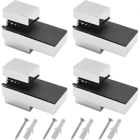 Glas/Træ Hyldeknægt Vægbeslag Til 5-15mm Tyk Hylde (4 stk)