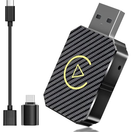 Trådløs CarPlay-adapter, konverter kablet CarPlay til trådløs, konverter kablet CarPlay-adapter til trådløs for Plug & Play CarPlay trådløs kontroll