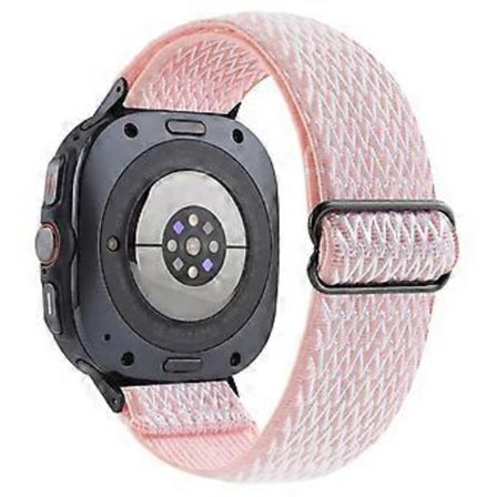 Kompatibelt vävt klockarmband med vågmönster för Samsung Galaxy Watch Ultra 47mm (Rosa)