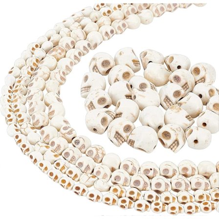 arricraft 200 kpl 3 kokoa Pääkallon Muotoisia Helmiä Kermainen Valkoinen Synteettinen Turkoosi Helminauha Kiven Muotoisia Irtohelmiä Korujen 