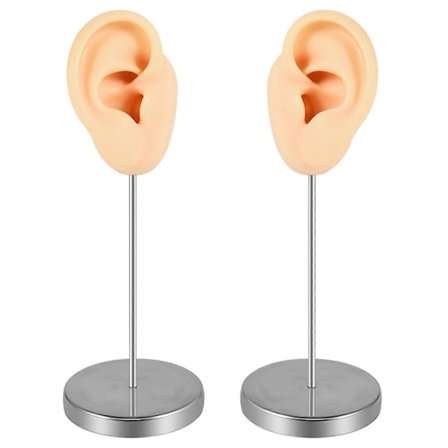 (ihonväri) Ammattimainen silikoninen vasen oikea korvan muoto kosmeettiseen harjoitteluun realistinen ihmisen korva mallinukke korujen esittely 