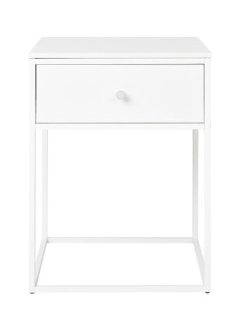 House Nordic Rasa - Side Table, 1 Drawer, White, White Frame 40X40X55 Cm - White - ONE SIZE