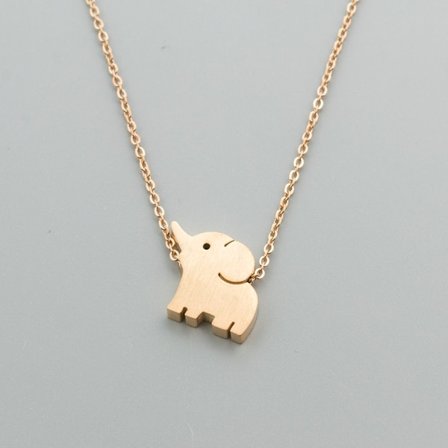 Lucky Amulet Thai Elephant Halsband Hängsmycken För Kvinnor Smycken Rostfritt stål Ketting Djurchoker Bästa vän Present