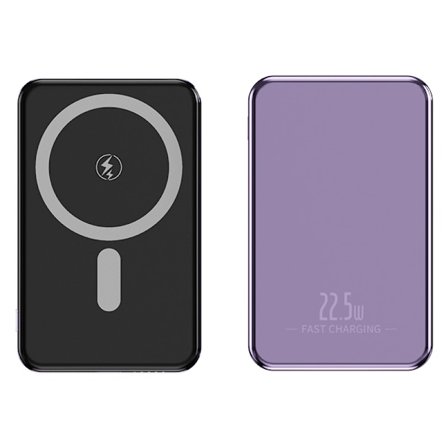 1-pak ultra-tynn aluminiumslegering metall magnetisk trådløs super rask lading powerbank lynlading mikro mobil powerbank