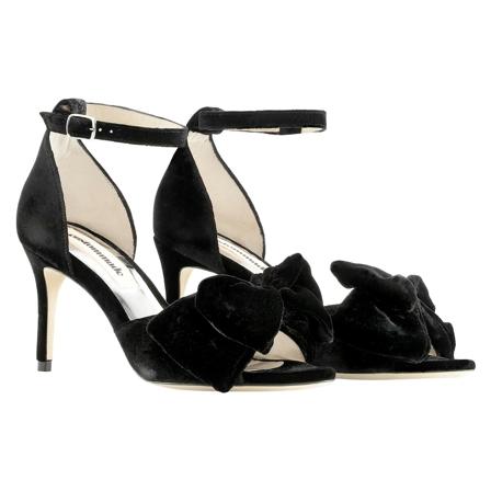 Custommade Marita Velvet Sandalen , Zwart , Dames , Maat: 41 EU