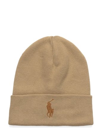 Polo Ralph Lauren Combed Cotton Beanie - Beige - ONE SIZE