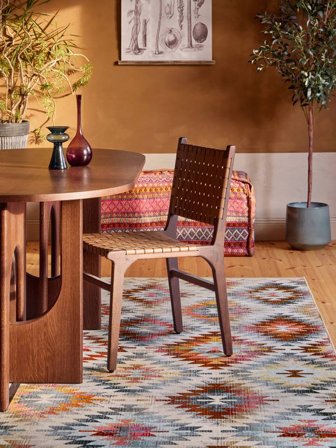 Lavable Kerala Rouge/Multicolore Petit Oeko-Tex Tapis