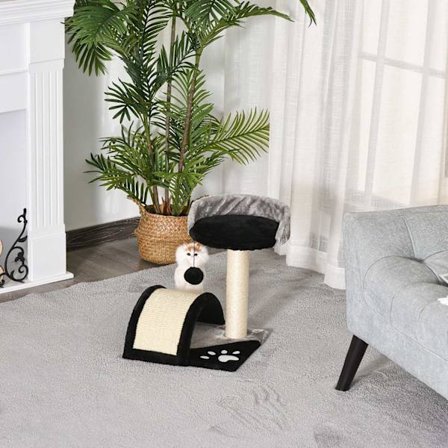 Rootz Kradsestolpe med Legebolde - Beige - Spånplade, Plys, Sisal - 14,17 cm x 14,17 cm x 17,32 cm