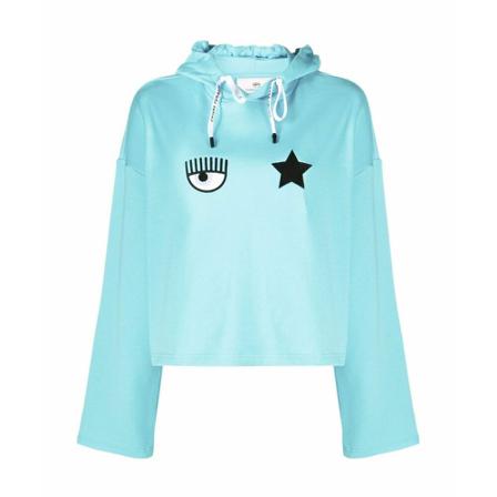 Chiara Ferragni Collection 308 EYE Star Embro Hoodie Blå, Dame