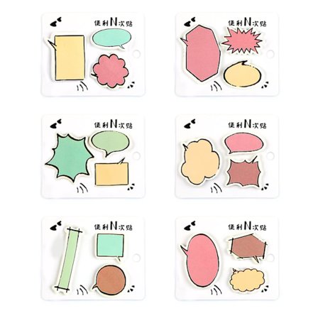 Sødt klæbende noter, 10 pakke tegneserie selvklæbende noter søde selvklæbende memo pads studerende hjemmekontor bogmærker og indeksfane
