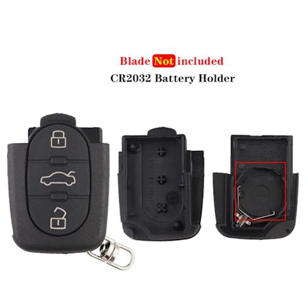 För Audi A2 A3 A4 A6 A8 B5 RS4 TT 1994-2004 Quattro Flip Fjärrnyckel Skal Fodral Oskuren
