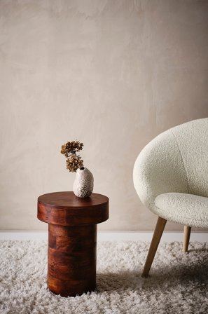 Jotex - Sidebord Ø 35cm - Høy Mørkt tre - BARATTI - Kjøp Sidebord & småbord hos Jotex