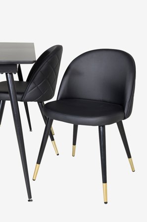 Venture Home - Stol Velvet, 2-pak - Sort - Stole - Fra Homeroom