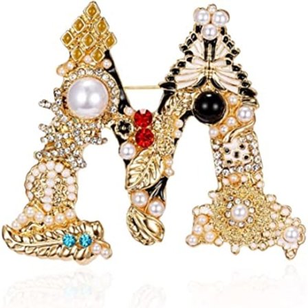 Krystallperle Initial Brosje Gullbelagt Emallje Fargerik Bokstav