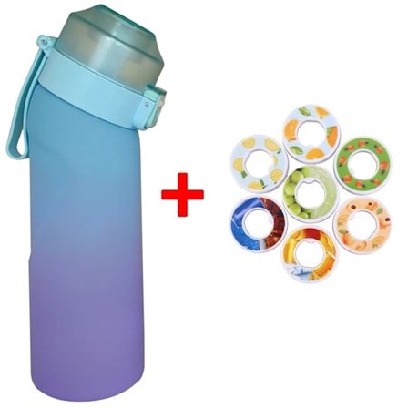 Smaksatt vattenflaska/Smaksatt vattenflaska - 650 ml - 7 kapslar ingår - Camping Sport lila
