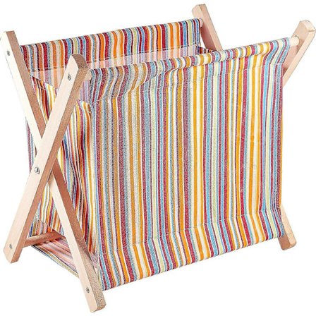 Sammenklappelig Garnkurv i Træ til Opbevaring og Organisering - Filtfri Garnkurv Taske Organizer Foldbar Kurv til Strikning, Garn, Hækling