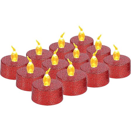 12 Telys Halloween Jul Thanksgiving Flammeløs LED Lys Gul Blinkende Gul Blinkende