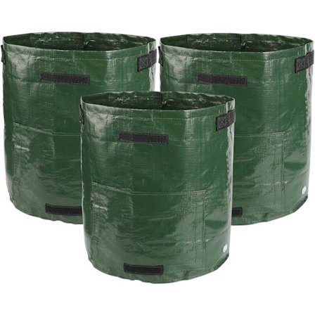 Pakke med 3 planteposer, potetdyrkingsposer, pustende planteposer kompatible med poteter, tomater, gulrøtter, løk, blomster og grønnsaker, 34 x 35 cm