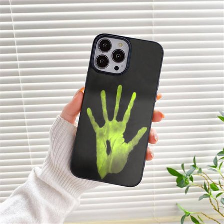 Färgskiftande iPhone-fodral - Kreativt fodral med temperatursensor värmesensor Stötsäkert fodral, svart till grönt