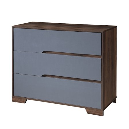 Grooves piedestal med 3 skuffer, valnød grå, 100x45x80 cm