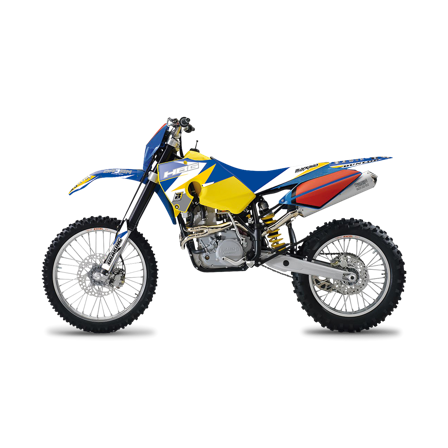 Kit Adesivi/Grafiche Completo Blackbird Dream 3 con Coprisella Giallo-Blu-Bianco - Husaberg FS450 2006-2008