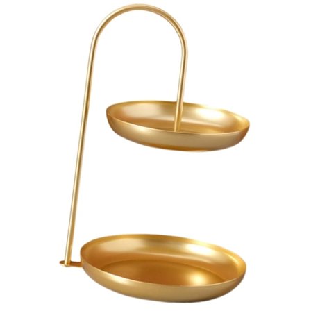 Jern Fruktfat med Flere Lag for Kaffebord, Fest, Oppbevaring - Gull, Vanntett