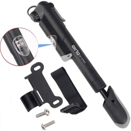 Fjellsykkelpumpe med trykkmåler, 120 PSI minisykkelpumpe egnet for Presta og