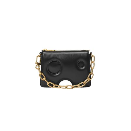 Off White, Burrow Zipped Pouch 16 Zwart, Dames, Maat:ONE Size,leer