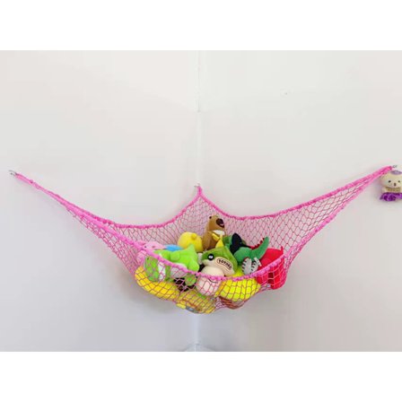 Hammock för gosedjur,Hängmatta med leksaker i nätficka, 2,5 cm stort nät för förvaring av leksaker i hängmatta