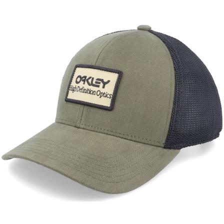 Oakley - Groen trucker Cap - B1b High Definition Optics Patch New Dark Brush/Black Trucker @ Hatstore