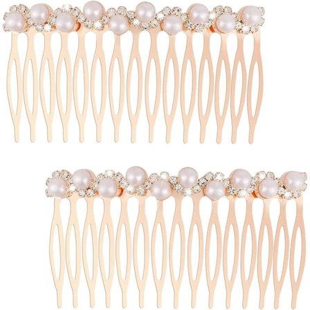 Pearl Comb with Side Attachment, Decorative Hair Combs for Women, Pearl Hair Accessories