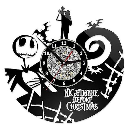The Nightmare Before Christmas Vinyl Record Väggklockor Hemrum Dekor Klocka Bästa Present