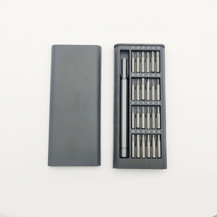 24-i-1 skruvmejselset magnetiska S2 skruvbits med plasthandtag för mobiltelefonreparation