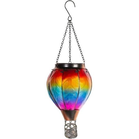 Solcellsdriven trädgårdslampa i form av en luftballong, hängande solcellslampor i form av luftballongar med