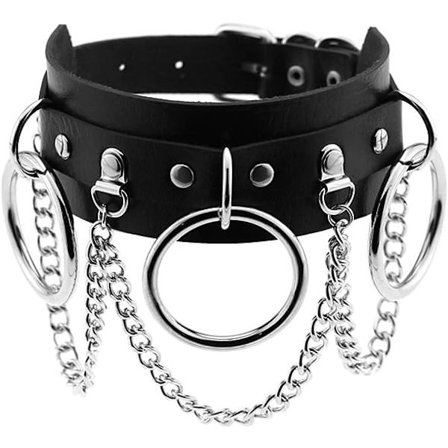 Halskjede PU skinn choker med svart stud punk rock stud choker