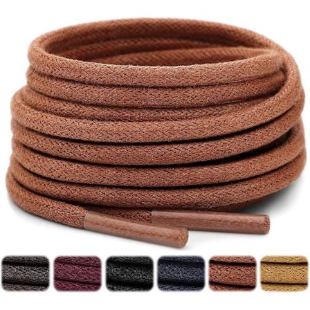 1/8" Voksede Tynde Runde Skosnørebånd, [2 Par] Oxford Snørebånd til Pæne Sko og