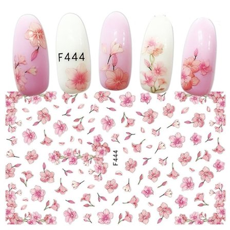 Pink Sakura Nail Foils Sticker Simple Cherry Blossom 3d Flower Slider For Manicure Gorgeous Nails Art Designer Decoration