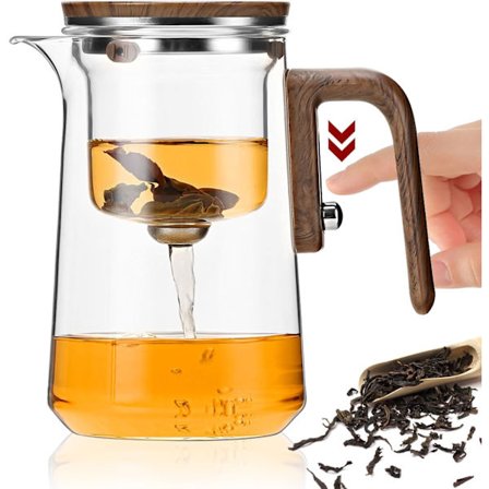 Glas tekanna, blomte-infusionsenhet, magisk kanna med filter, olika storlekar, lös tekanna, infusionsenhet (800ml)