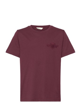 GANT Reg Tonal Shield Ss T-Shirt - Burgundy - S