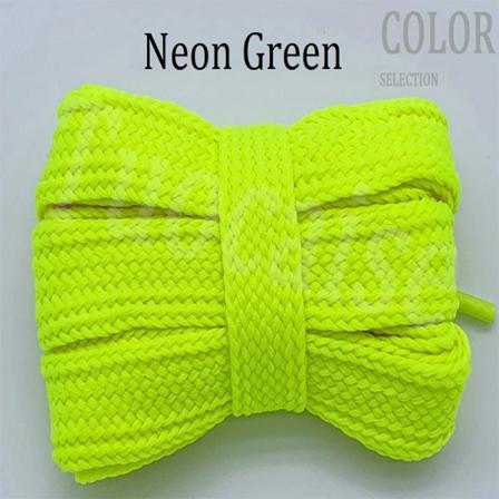 1 Par 20mm Breda Tjocka Platta Ihåliga Färgade Högkvalitativa Mjuka Skosnören Skolskor Canvas Skor För Sneakers Sportskor Snören 22 Neon Yellow 120cm