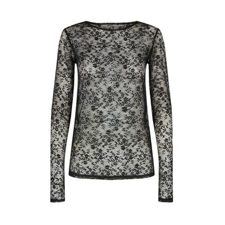 Liberté Isa LS Lace Bluse Sort, Dame, Størrelse: 2XL