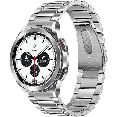 Saumaton ranneke Galaxy Watch 4 Classic 46mm -kelloon, ruostumattomasta teräksestä valmistettu ranneke vahvalla metalliklipsillä, korvaava ranneke 
