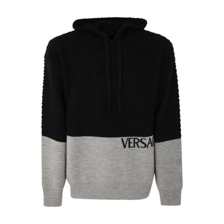 Versace Knit sweater greek series Sort, Herre, Størrelse: XL