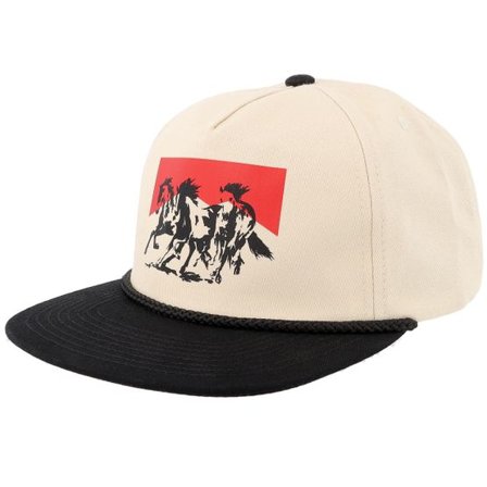 Wild Spirit - Beige snapback Keps - Wild Horses Stone/Black Mid Golfer Snapback @ Hatstore