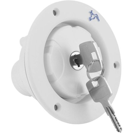 Låsbart inlopp 80 mm vattentätt vattenstopp inlopp Fyll tank med 2 nycklar Passar 38 mm vattenrör, 30-40 mm dörrplatta för husbil husbil husvagn 